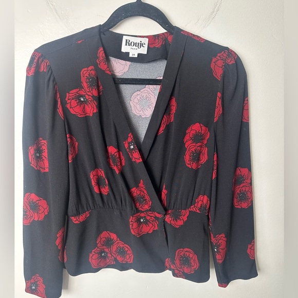 Rouje Elisa Floral Wrap Top Size 2 (34) - Picture 2 of 8